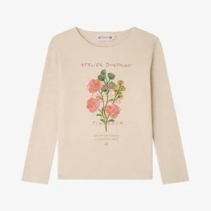 Tidjiane Langærmet T-shirt m/Blomster - Beige Chine